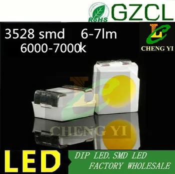 2000pcs Brezplačna dostava 3528 LED bela smd led 6000-6500K 3 mm led diode 3.0-3.5 V(6-7lm)