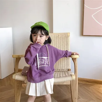 2020 Nove Jesensko korejski Slog Dekleta, Fantje Svoboden Pismo Tiskanja hoodies Baby Dekleta Dolg rokav Jopice 1-7Y Otroci hoodies