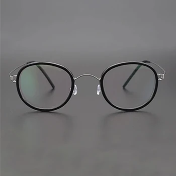 2021 Danska Blagovna Znamka Oblikovalca Ročno Izdelani Ultralahkih Letnik Krog Titana Acetat Očal Okvir Za Moške, Ženske Optična Očala