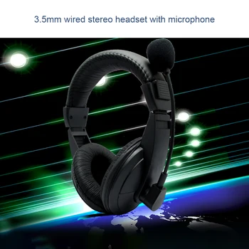 3,5 mm Žično Gaming Stereo Slušalke Igra Slušalke Slušalke z Mikrofonom za PC Računalnika, Skype, MSN PS4 Play Station 4