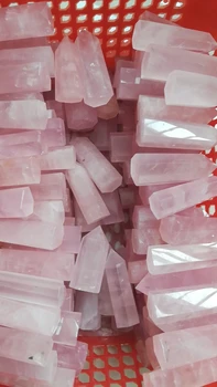 5pcs lepo Naravno Rose Quartz Crystal Dvakrat Prekine Točka Rock Kristal Mineralne Zdravilne gemstone