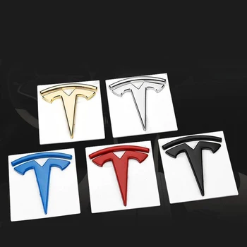 Avto 3D Kovinske Nalepke Za Tesla Model S 3 X Y Logotip Avto zadaj Prtljažnik Telo Emblem Značko Dekoracijo Nalepke Styling Dodatki