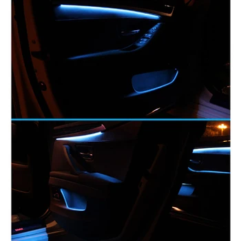 Avto Notranjosti LED Okolice Vrata Sklede Svetlobe Proge Vzdušje Svetloba Z 2 Barve Za BMW Serije 5 F10, F11 F18 Avto Dodatki