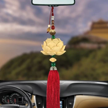 Avto Obesek Lesa Carvinga Lotus Auto Rearview Mirror Dekoracijo Kiparstvo Lotus Flower Visi Visijo Okras Avto Dodatki