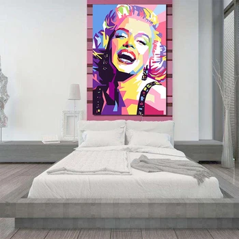 Barvita Marilyn Monroe Platno Slikarstvo Portret Povzetek Plakatov in Fotografij Platno Wall Art Slike za Dnevni Sobi Doma Dekor