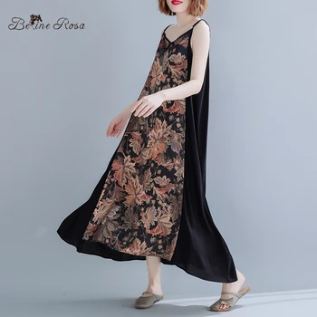 BelineRosa Angliji Vintage Stilu Obleke brez Rokavov Retro Obleko Plus Velikost Ženske Obleke Poletje 2019 YLFS0011