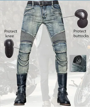 Brezplačna Dostava 2018 uglybros MOTORPOOL UBp17 jeans modra moška motoristična hlače varstvo motocikel jeans hlače