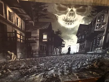 Capisco fotografija ozadje grozno grim Reaper ruševine Hiš Gosto miško Halloween temo ozadje fotografijo ozadja studio