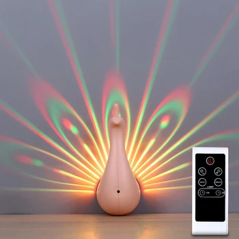 Creative 3D Pav Projektor Lučka 7 Barv USB Polnilne Otroci Otrok LED Nočna Lučka Doma Dekoracijo Sten Hodniku, Luči
