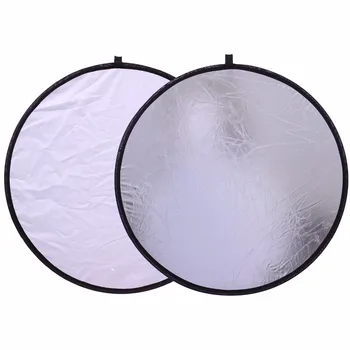 CY brezplačno vrečko 110 cm 2-v-1 lahko Mulit Upogljivi beli in Srebrni barvi Fotografija Reflektor 60 cm Foto dodatki za trenutek svetloba