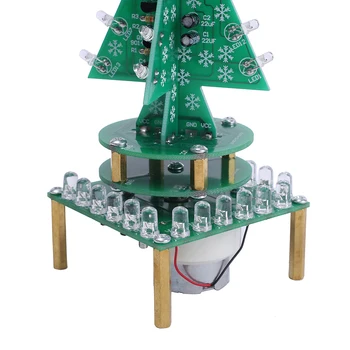 DIY Komplet RGB Auto-Rotate Bliskavico LED Vezja Glasbe Božična Drevesa LED Kit Utripa utripajoča Lučka Spajkanje Usposabljanje