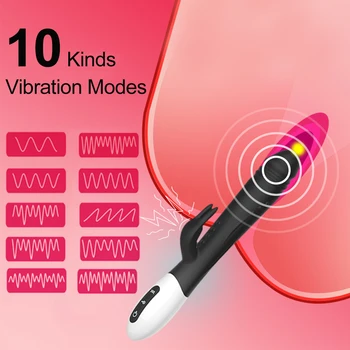 Dvojno Motornih G spot Rabbit Vibrator, Vibrator z 10 Vibracije Načini za Stimulacijo Vagine Nepremočljiva Massager Sex Igrače za Ženske