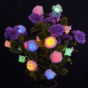 GRN-UTRIPAJOČE led niz luči 2m/3m/4m/5m/10m rose cvet obliko pisane notranjosti luč za Vrtno zabavo poroka dekoracija