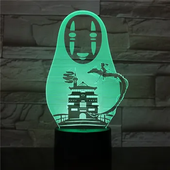 Japonski Anime Hayao Miyazaki Št obraz Pisane Touch 3d Lučka Iluzijo Led Nočna Lučka USB Vzdušje namizne Svetilke Otrok Darilo