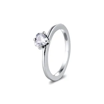 Jasno Srce Solitaire Silver Obroči za Ženske Utrla CZ Crystal Ring 925 Sterling Srebrni Nakit Valentine Dekle Obroč, Nakit 2020