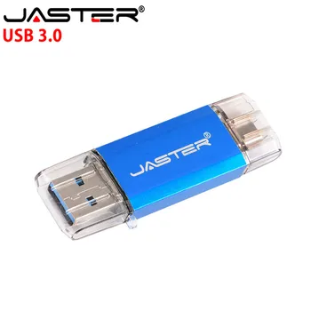 JASTER OTG usb 3.0 & tip-c usb flash diski, 8GB 16GB 32GB 64GB 128GB pendrives dvojno pen drive za tip-c sistema android