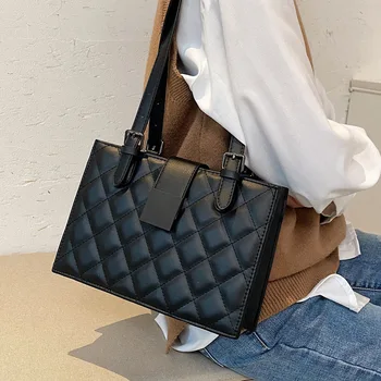 Jeseni in pozimi veliko zmogljivosti torbe za ženske torbe 2020 nova trendovska moda dame, vse-tekmo rhombic tote vrečko rami roko vrečko