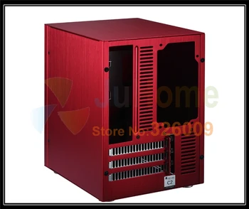 Jonsbo C2R C2 Rdeča, HTPC ITX Mini računalnik primeru iz aluminija, podporo za 3,5