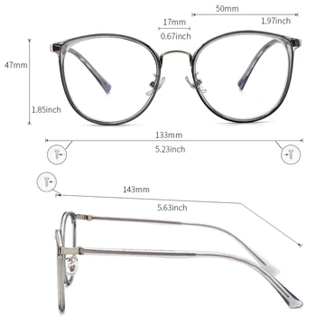 KANSEPT Ženske Očal Okvir Optičnega Kratkovidnost Krog Recept Očala Vintage New Circle Eye Glasses Okvir KBT198380