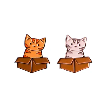 Kawaii karton mačka težko emajl pin