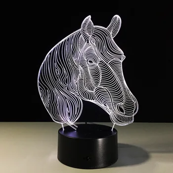 Konj Led Nočna Lučka USB Novost Darila 7 Barv Spreminjanje Živalskih 3D LED Desk namizne Svetilke, kot Doma Dekoracijo Najnižjo Ceno Spusti Ladje