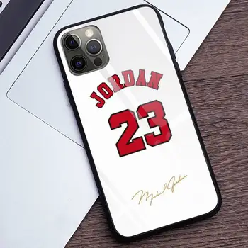 Košarka podpis Jordan 23 Telefon Primeru Kaljeno Steklo Za iPhone 12 Max Pro Mini 11 XR Pro XS MAX 8 X 7 6S 6 Plus SE 2020