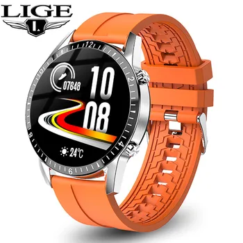 LIGE Nov Telefon Bluetooth Smart Gledajo Moški Nepremočljiva Šport Večfunkcijska Fitnes Watch Zdravje Tracker Vreme Zaslon smartwatch
