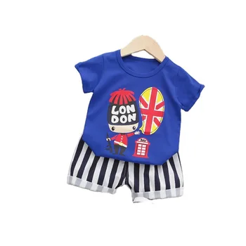 Moda Poletje Nov Baby Girl Obleke Otrok Fantje Bombaž Majica, kratke Hlače 2Pcs/nastavi Malčka Priložnostne Kostum za Malčke Otroci Trenirke