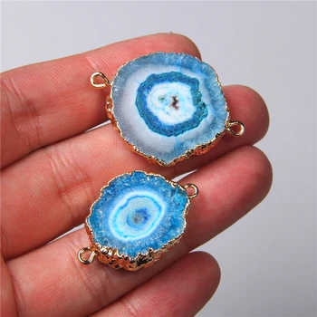 Modra Naravnih kristalov kremena druzy priključek čar obeski za nakit, izdelava zapestnico, uhane, nakit, ročno diy nakit darilo