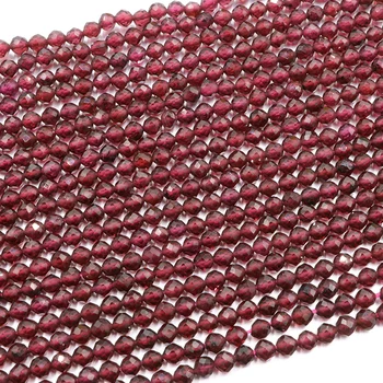 Naravno rdeče granat pyrope obrazi krog kroglice 2,5 mm brez zdravljenja čar gemstone Za Nakit, Izdelava DIY ženske Zapestnica