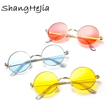 NOVA Moda Okrogla sončna očala ženske rdeča rumena modra zelena jasno leče, sončna Očala za Ženske Hip Hop Mala sončna Očala De Sol
