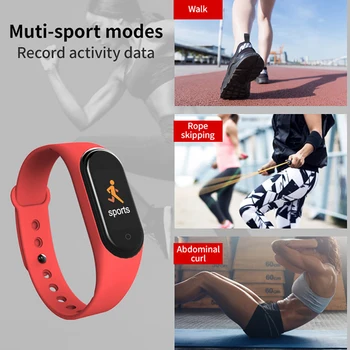 Nove Telesne Temperature Pametno gledati M4pro Nepremočljiva Šport Fitnes Tracker Krvnega Tlaka, Srčnega utripa ženske man Band
