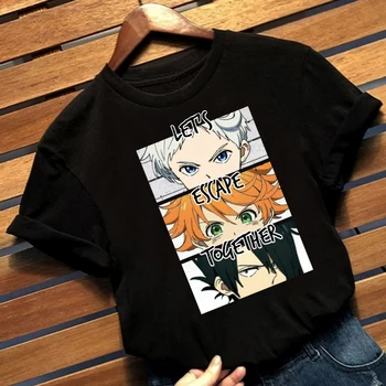 Obljubljena Neverland Majica Emma Norman Ray Natisnjeni Moške Anime Graphic Majica S Kratkimi Rokavi