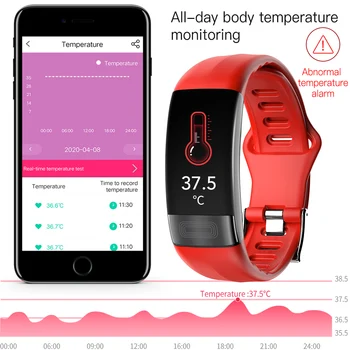 P11plus Krvni Tlak Smartband Srčnega utripa PPG EKG Pametna Zapestnica Dejavnosti Fitnes Tracker Merjenje telesne temperature