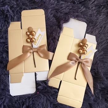 Po meri bonbone, škatle DIY zlato Knjigo uslug darilni paket čokolada polje za poroko baby tuš rojstni gostje 60pcs veliko