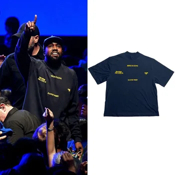 Poletje Kanye West, Majica s kratkimi rokavi Ženske Jezus Je Kralj 1:1 Tshirts Kratek Rokav Harajuku Bombaž za Moške Tshirts Tees Urban-oblačila