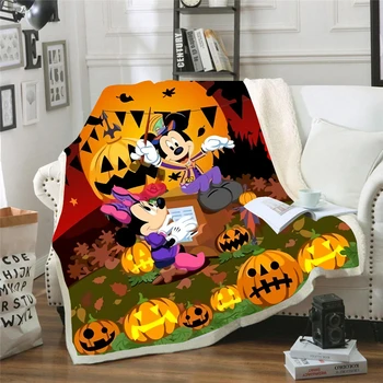Risanka Halloween Flis Odeja Otroci Mickey Odejo 3D Tiskanja Sherpa Odejo na Posteljo Doma Odeje za Postelje