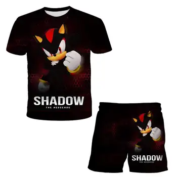 Sonic T-shirt obleko, fantje in dekleta shirt obleko, 3D tiskanje Harajuku animacija moda obleko, lahko meri z vzorca.