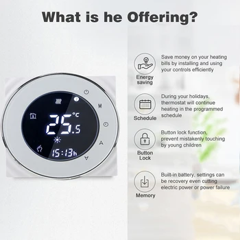 Termostat Alexa WiFi Termostat Plinskega Kotla za Ogrevanje Programabilni Krmilnik Temperature 95-240V 3A Pozimi Smart Življenje Termostat