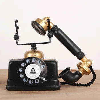 Vintage telefon smolo model dom dekoracija dodatna oprema telefona okraski ustvarjalno darilo trgovina bar dekor obrti figurice TTBD21