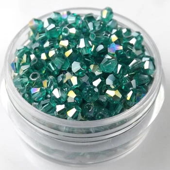 Vrhunska 3 mm 1000pcs AAA Bicone Upscale Avstrijskimi kristali kroglice #5301 Malahit Zelena AB Nakit, Izdelava DIY