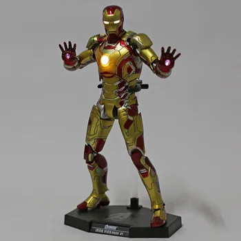 Vroče Igrače Avengers, Iron Man, Označite XLII XLIII MK 43 42 PVC Dejanje Slika Zbirateljske Model Igrača z LED Luči