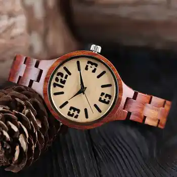 Vroče Prodajo Polno Lesa Zapestnico Watch Žensk Naravnega Bambusa Lesene Quartz uro Elegantne Dame Ure Darila Reloj de madera