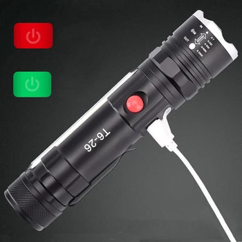 ZHIYU High Power USB Polnilna Svetilka Pero Posnetek T6 COB Sijalke za Dom Taborjenje 5 Načini Zoom LED, ki Delajo Magnet Svetilka
