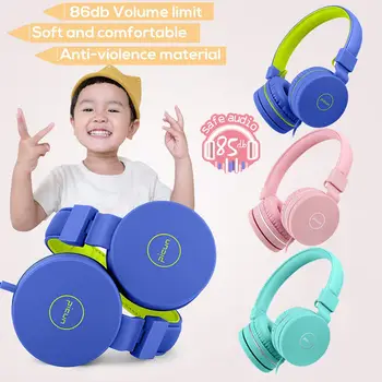 Zložljivi Žično Otroci Slušalke 85dB Varno Otrok Otrok Nad Uho Prenosne Slušalke za Telefone, Računalnik, Tablični RAČUNALNIK Glasbe