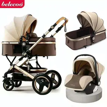 коляска Baby Voziček 3 v 1 Vroče Mama Voziček Luksuzna Potovanja Voziček Prevoz Košarico Baby Avtomobilski Sedež in Voziček Bebe Carrito